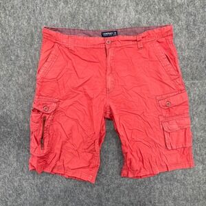 Company Eighty One Mens Cargo Shorts Size 38 Coral Red Multi Pocket Utility